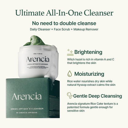 Arencia Fresh Green Rice Mochi Cleanser 120g - Korean Skincare