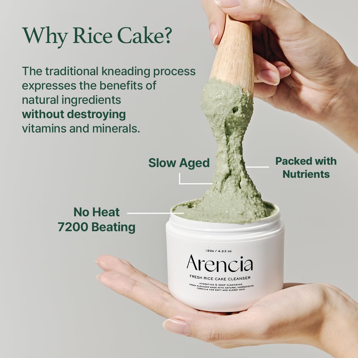 Arencia Fresh Green Rice Mochi Cleanser 120g - Korean Skincare