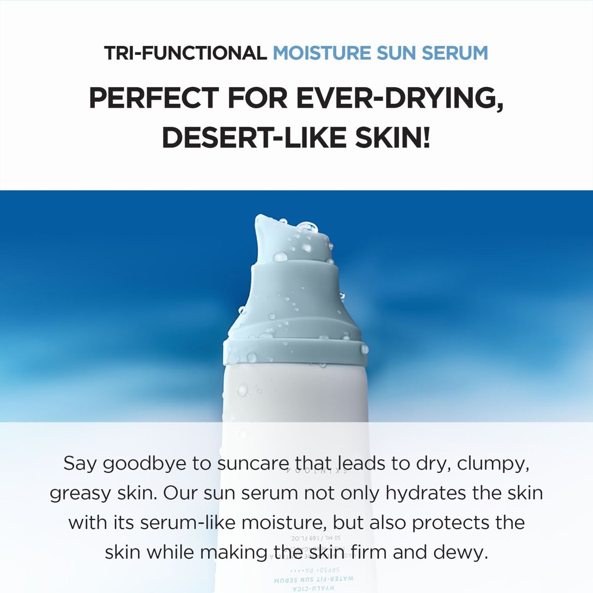 SKIN1004 Hyalu-Cica Water-Fit Sun Serum SPF50+ PA++++ (Chemical Sunscreen)
